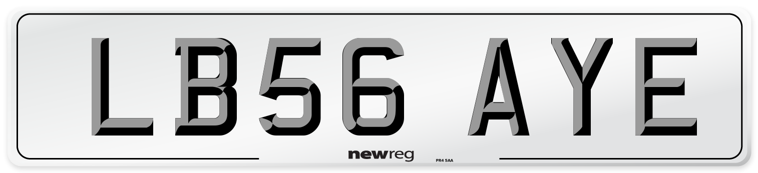 LB56 AYE Number Plate from New Reg